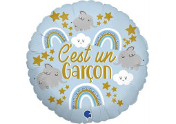 Ballon aluminium rond c'est un garcon arc en ciel elephant