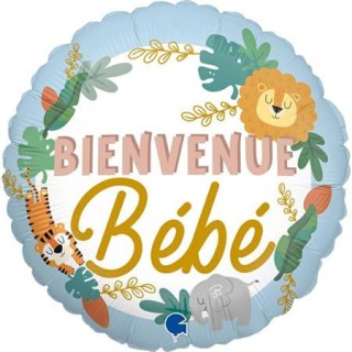 Ballon aluminium rond bienvenue bebe garcon