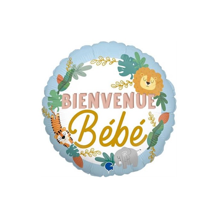 Ballon aluminium rond bienvenue bebe garcon