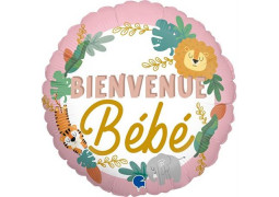 Ballon aluminium rond bienvenue bebe fille