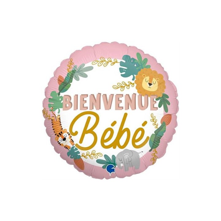 Ballon aluminium rond bienvenue bebe fille