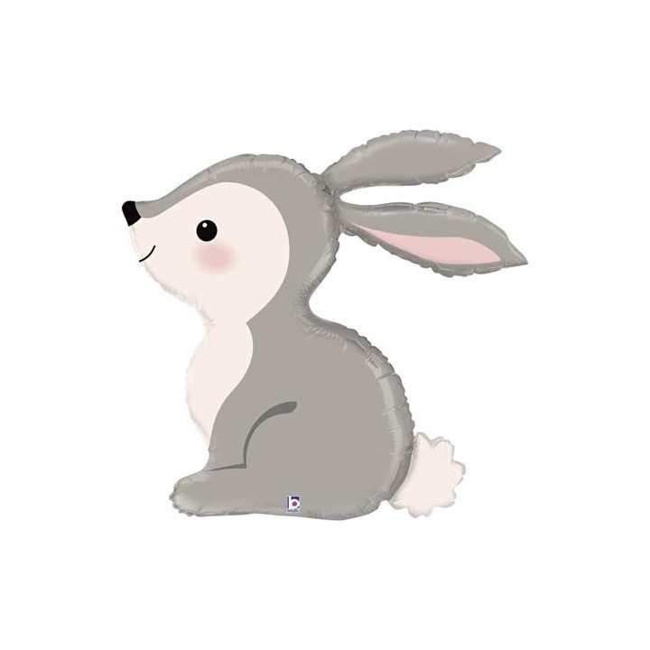Ballon aluminium forme lapin gris
