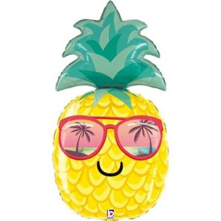 Ballon aluminium forme ananas lunettes de soleil