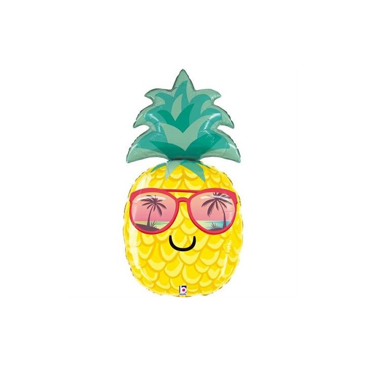 Ballon aluminium forme ananas lunettes de soleil