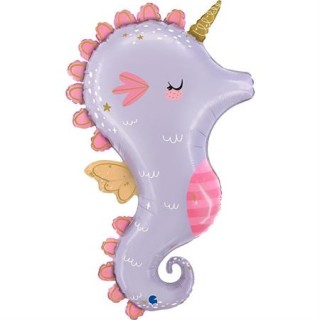 Ballon aluminium forme hippocampe magique