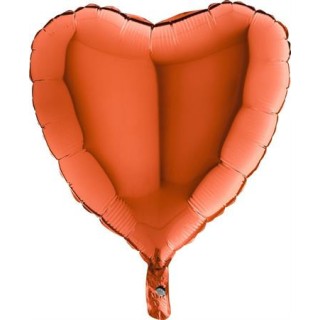 Ballon aluminium coeur orange