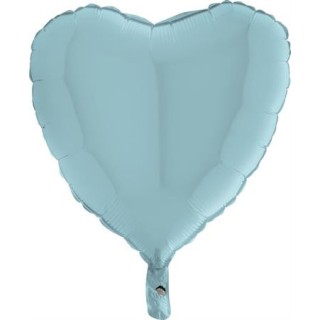 Ballon aluminium coeur bleu pastel
