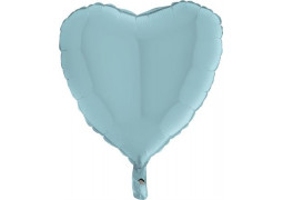 Ballon aluminium coeur bleu pastel