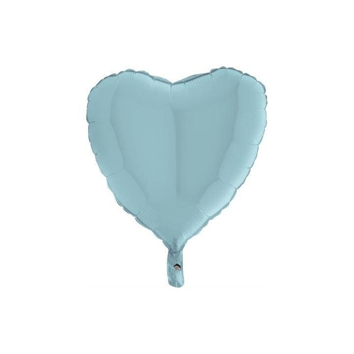Ballon aluminium coeur bleu pastel