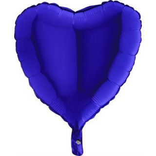 Ballon aluminium coeur bleu foncé