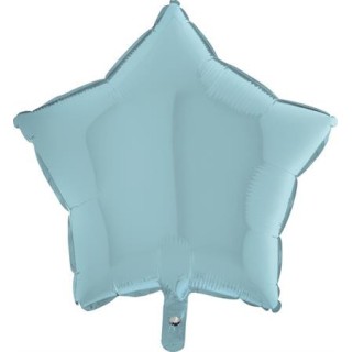 Ballon aluminium étoile bleu pastel
