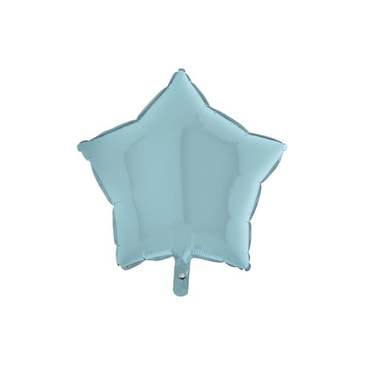 Ballon aluminium étoile bleu pastel