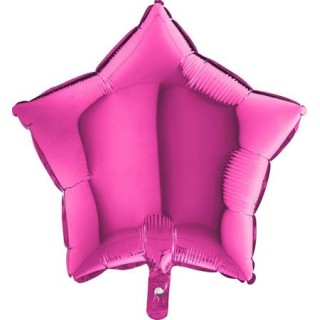 Ballon aluminium étoile fuschia