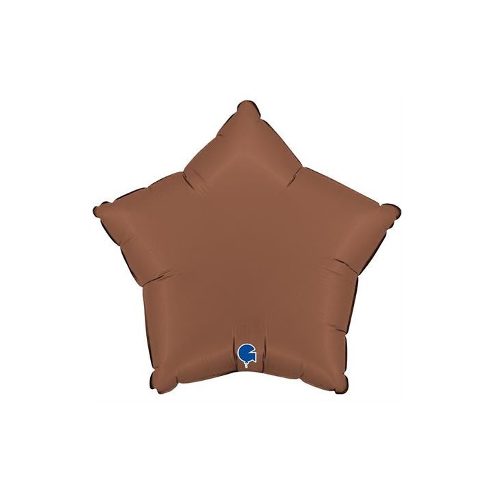 Ballon aluminium étoile chocolat mat