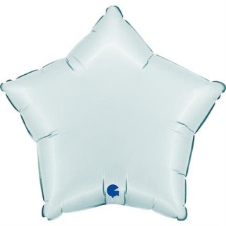 Ballon aluminium étoile bleu pastel mat