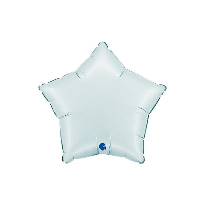 Ballon aluminium étoile bleu pastel mat