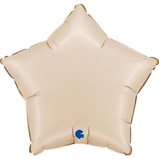 Ballon aluminium étoile crème mat