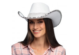 Chapeau cow girl blanc strass