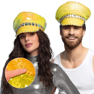 Casquette Sandy sequins jaune