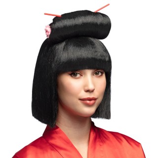 Perruque geisha noir