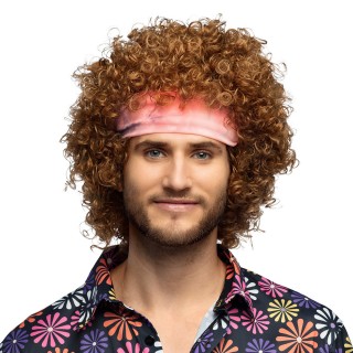 Perruque hippie groove avec bandeau