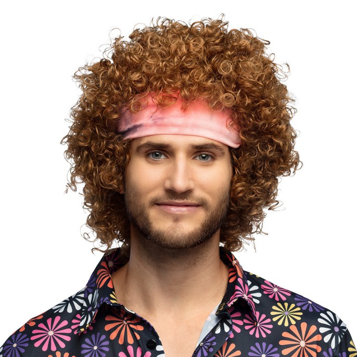 Perruque hippie groove avec bandeau