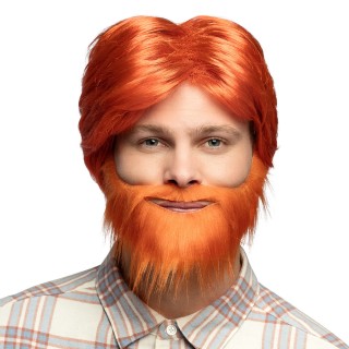 Perruque et barbe Dude roux