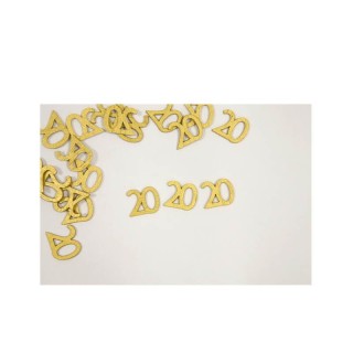 Confettis de table 22 bois or