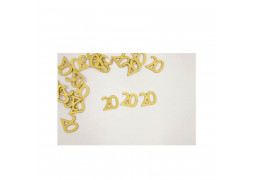 Confettis de table 22 bois or