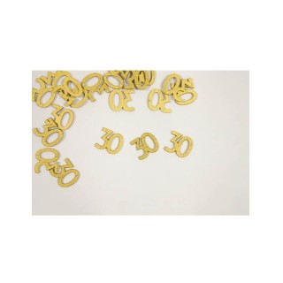 Confettis de table 30 bois or