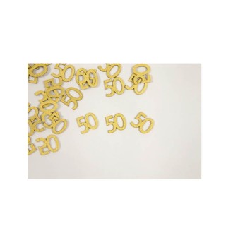 Confettis de table 50 bois or