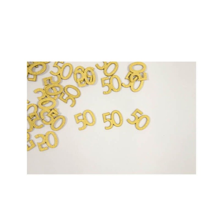Confettis de table 50 bois or