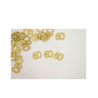 Confettis de table 60 bois or