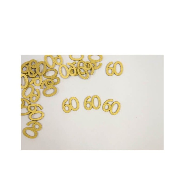 Confettis de table 60 bois or