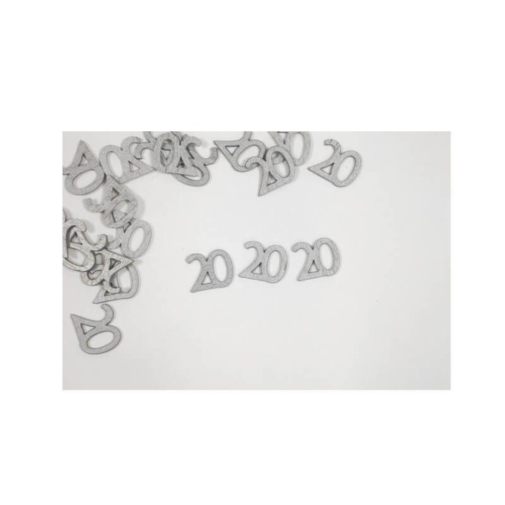 Confettis de table 20 bois argent
