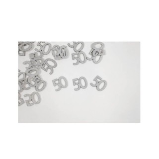 Confettis de table 50 bois argent
