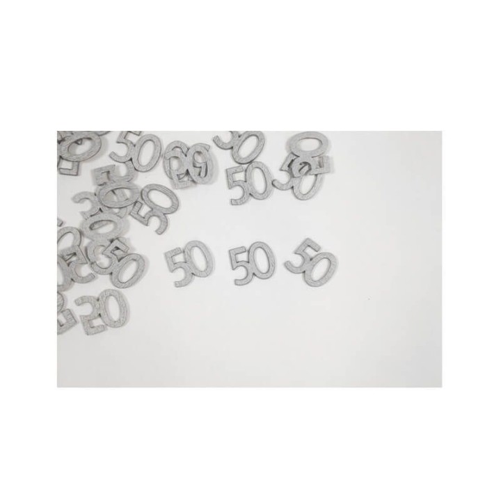 Confettis de table 50 bois argent