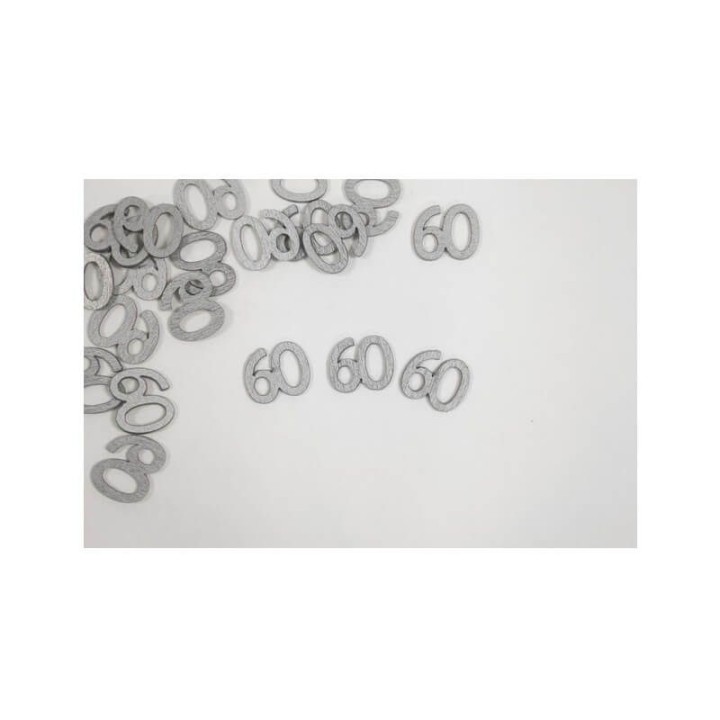 Confettis de table 60 bois argent