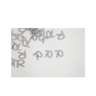 Confettis de table 70 bois argent