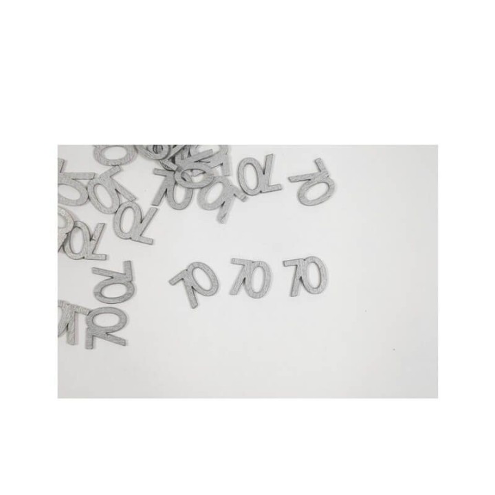 Confettis de table 70 bois argent