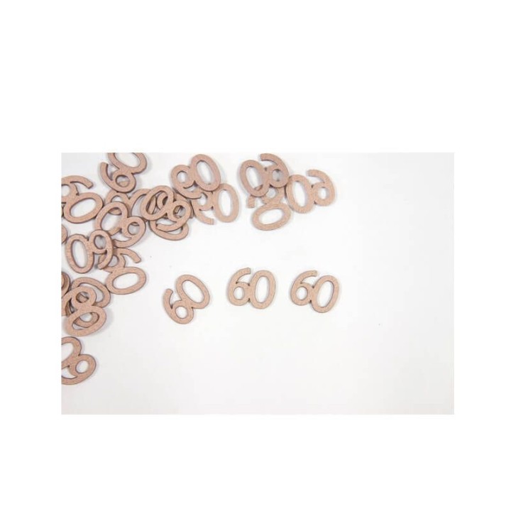 Confettis de table 60 bois rose gold