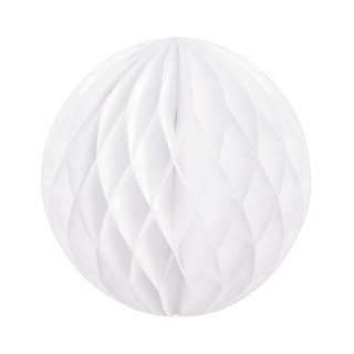 Boule en papier alvéolée blanc 20cm