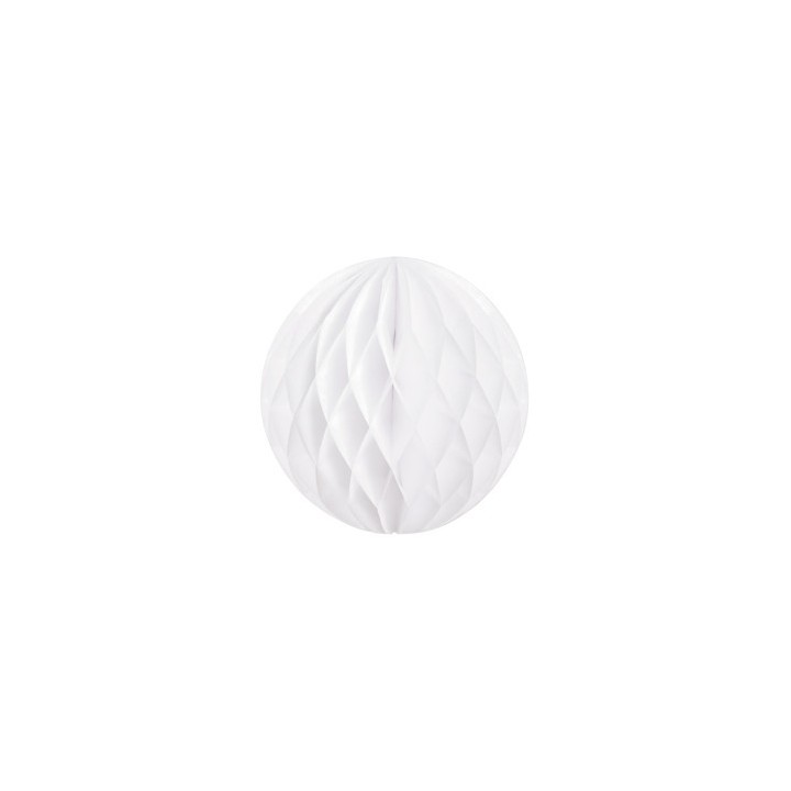 Boule en papier alvéolée blanc 20cm