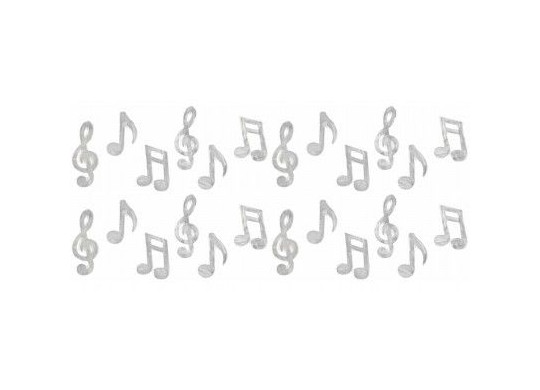 Confettis de table note de musique bois argent x24