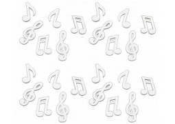 Confettis de table note de musique bois blanc x24