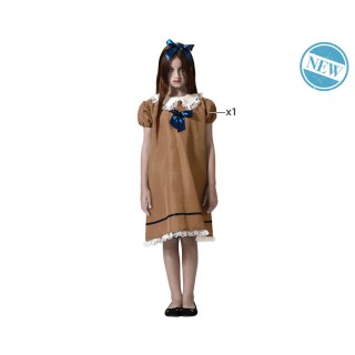 Costume enfant poupée marron/bleu