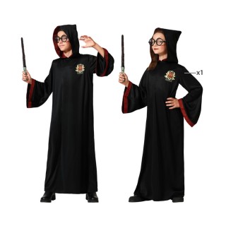 Costume enfant robe magicien noir/bordeaux