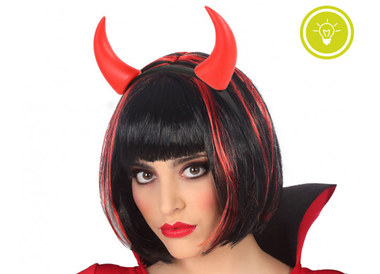 Serre tête corne diable lumineux