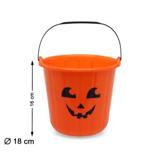Seau plastique citrouille orange