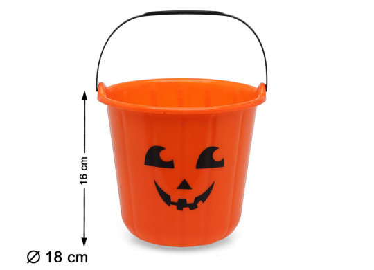 Seau plastique citrouille orange